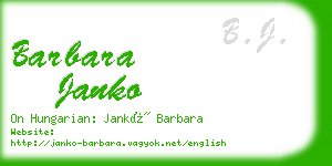 barbara janko business card