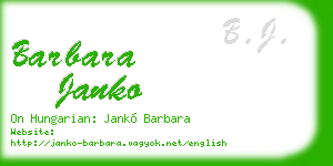 barbara janko business card